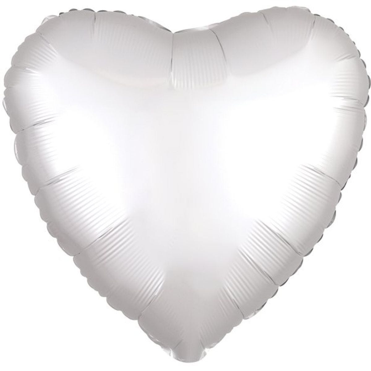 White Heart Satin Luxe Balloon - 18&apos;&apos; Foil - unpackaged
