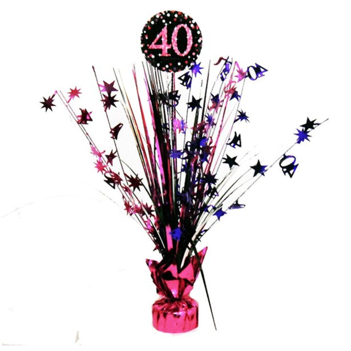 Pink Age 40 Foil Table Centrepiece - 46cm