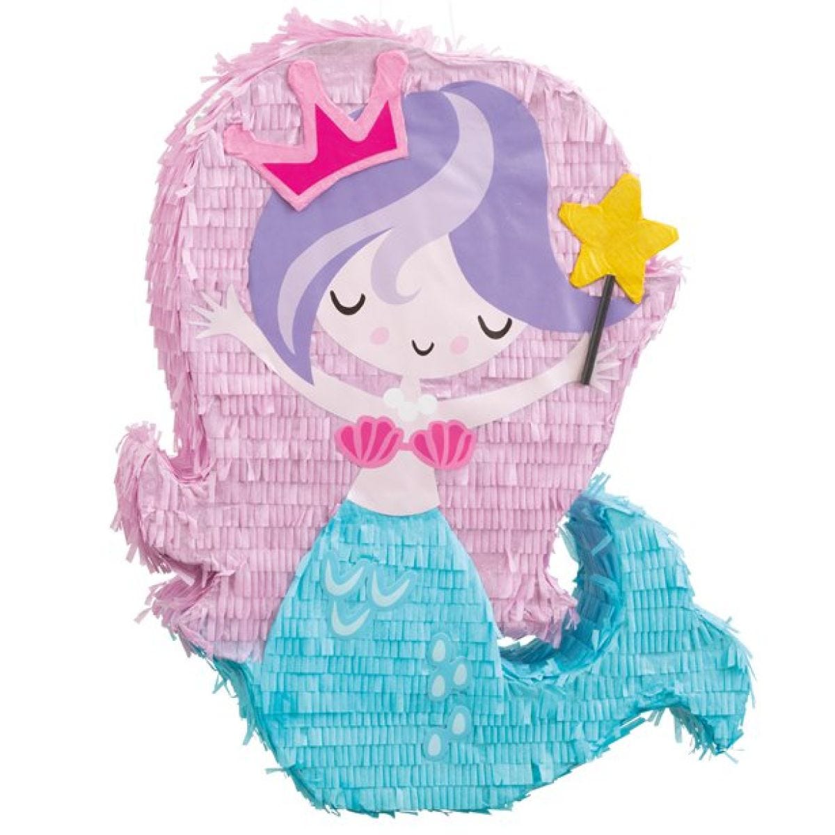 Mermaid Shaped Drum Piñata - 50cm x 42cm