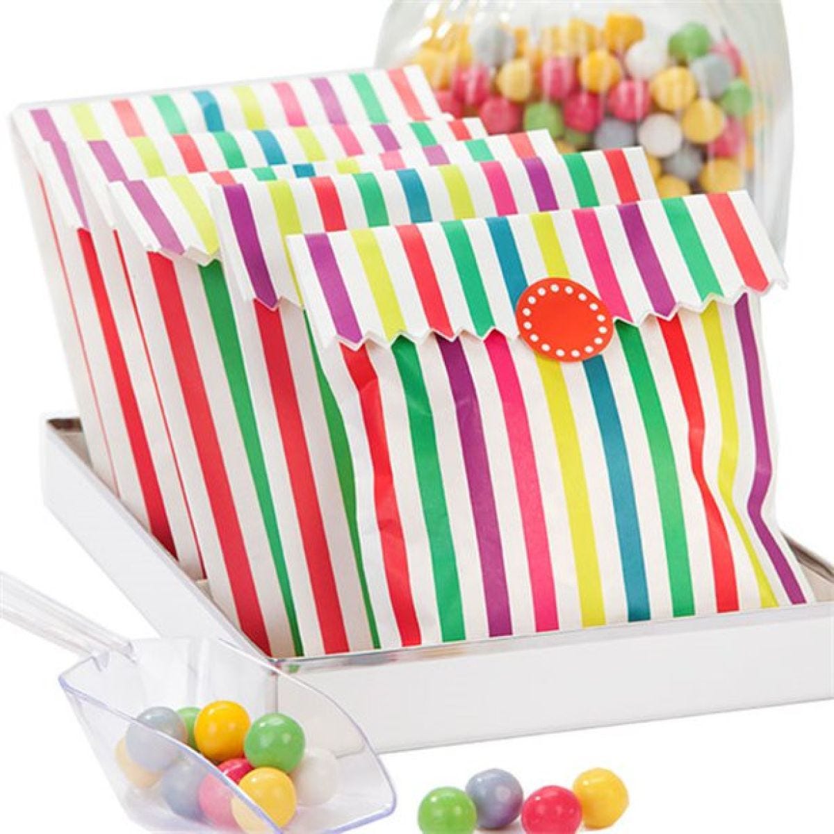 Rainbow Stripe Paper Bags - 21cm