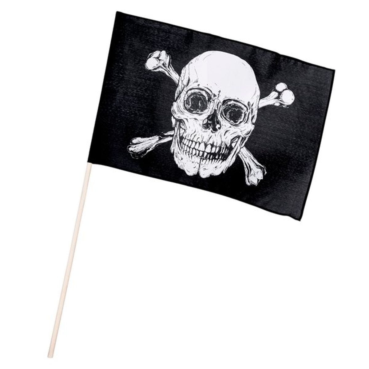 Skull & Crossbones Hand Waving Flag - 30cm x 45cm