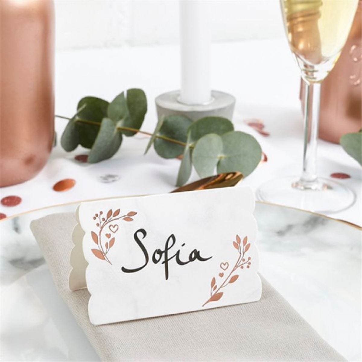 Rose Gold Folded Place Cards (10pk)