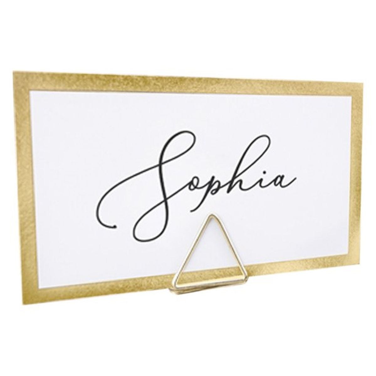 Gold Triange Place Card Holders (10pk)