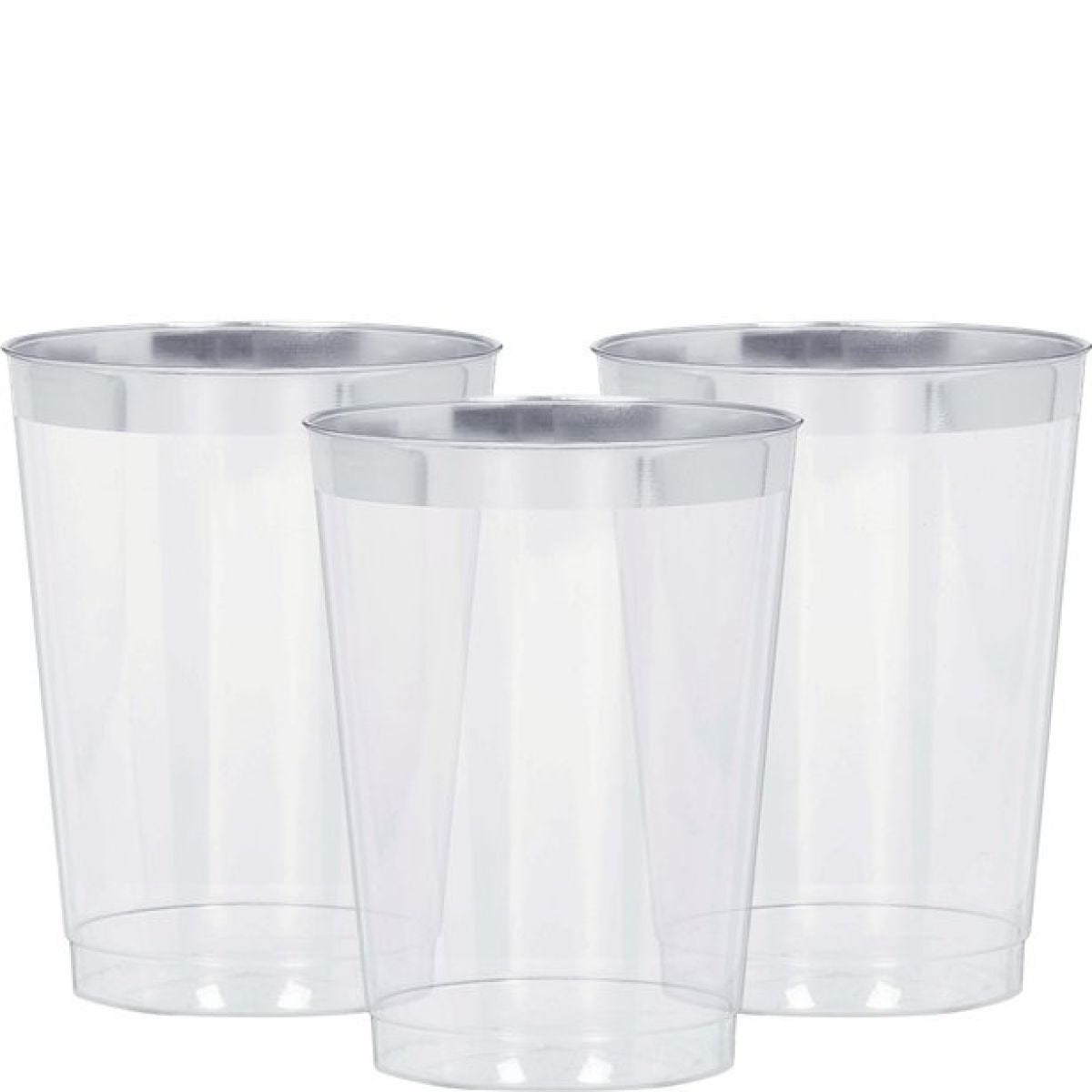 Premium Silver Trim Plastic Tumbler - 295ml (20pk)