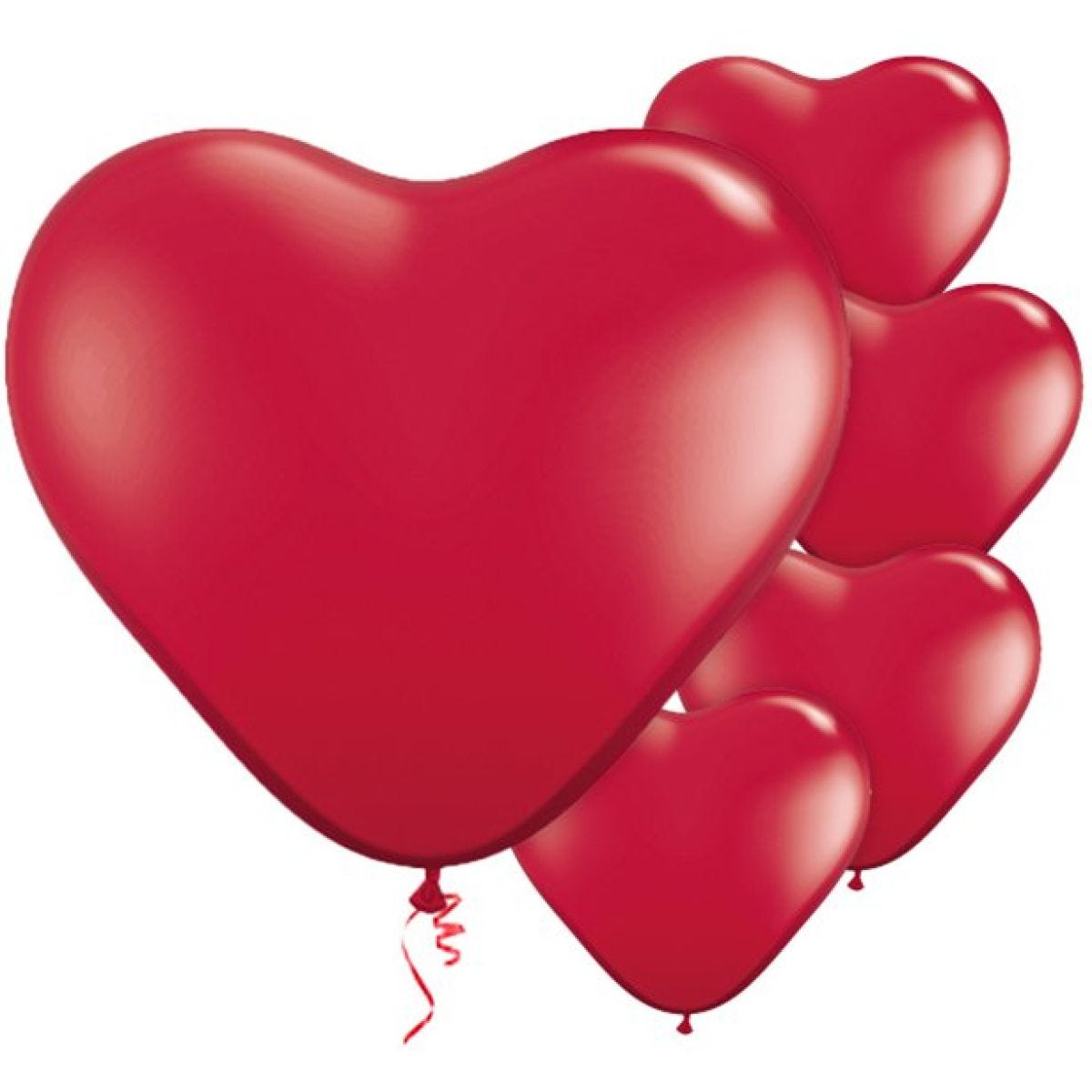 Ruby Red Heart Balloons - 11" Latex