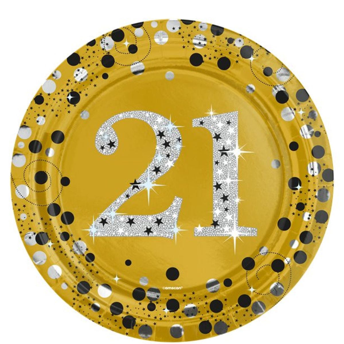 Sparkling Celebration 21st Paper Plate - 23cm