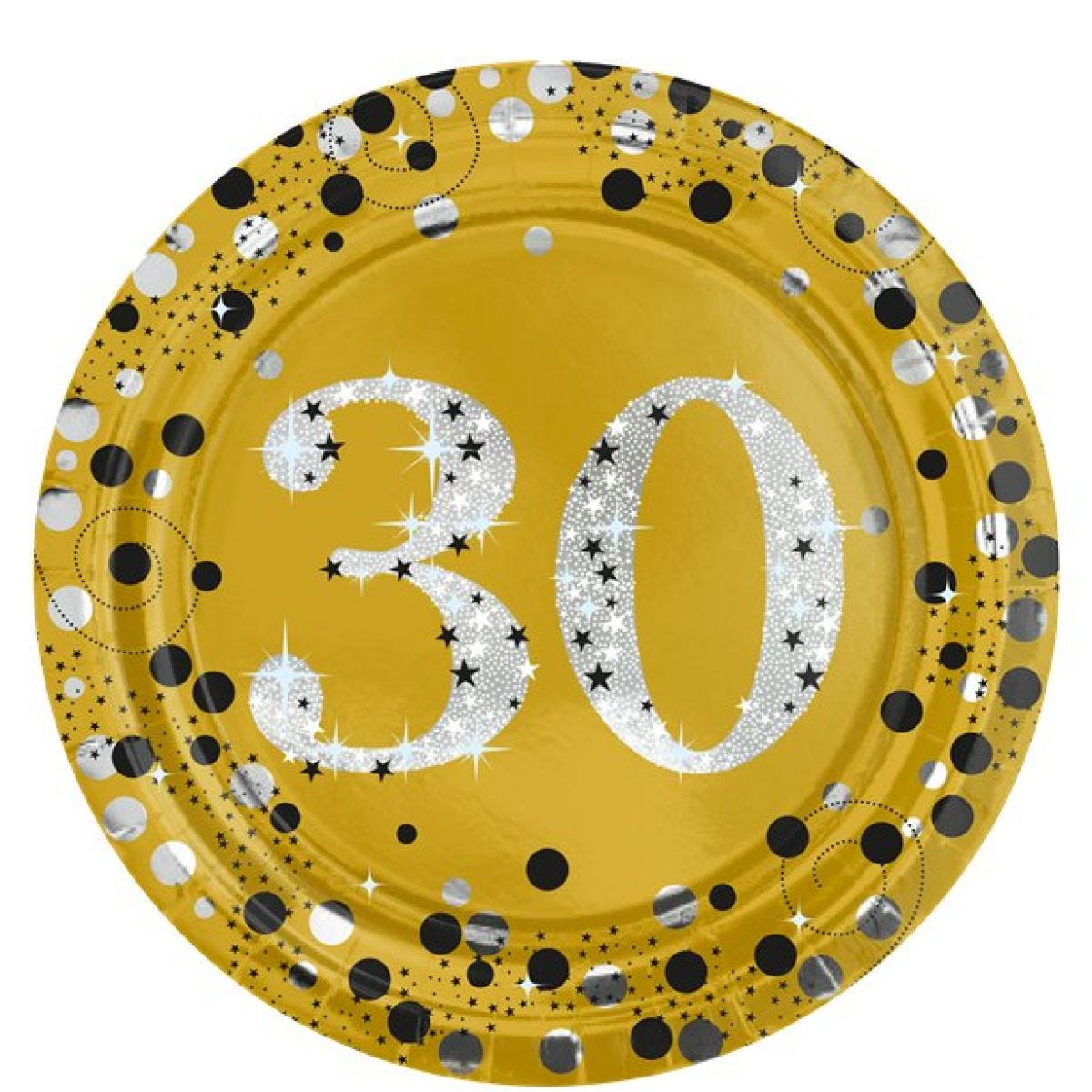 Sparkling Celebration 30th Paper Plate - 23cm