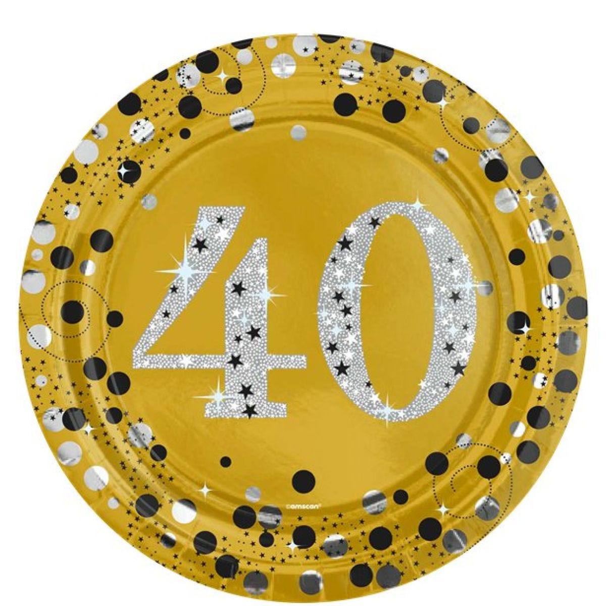 Sparkling Celebration 40th Paper Plate - 23cm