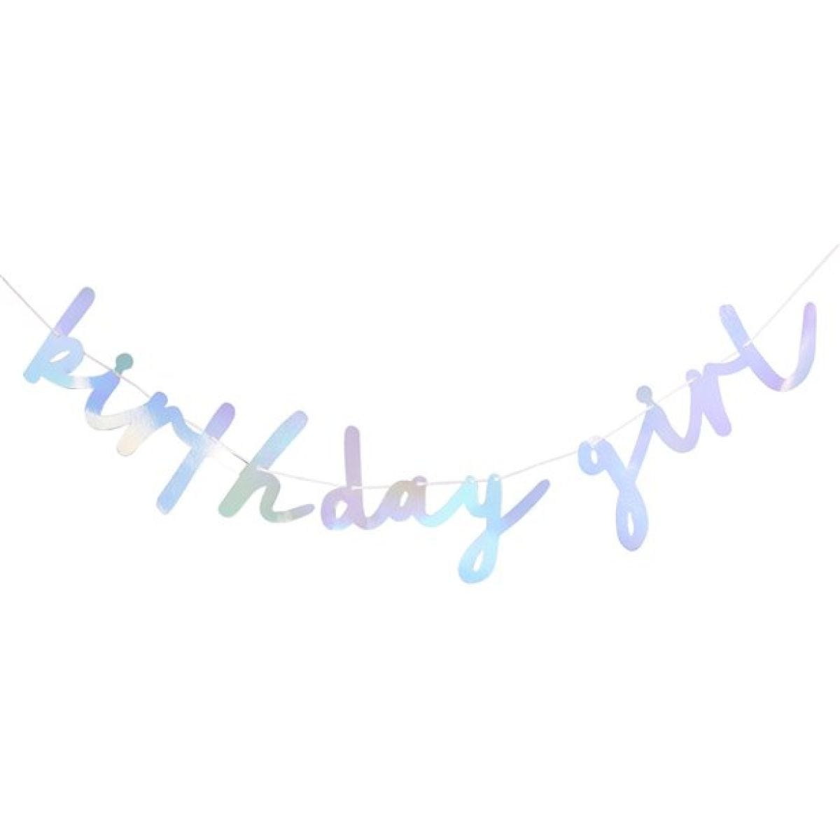 Iridescent &apos;Birthday Girl&apos; Paper Banner - 2m