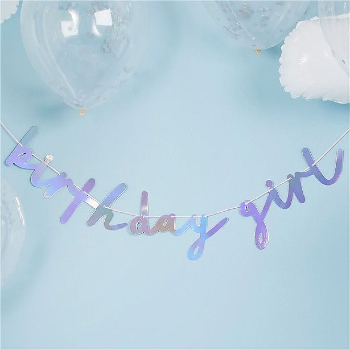 Iridescent &apos;Birthday Girl&apos; Paper Banner - 2m