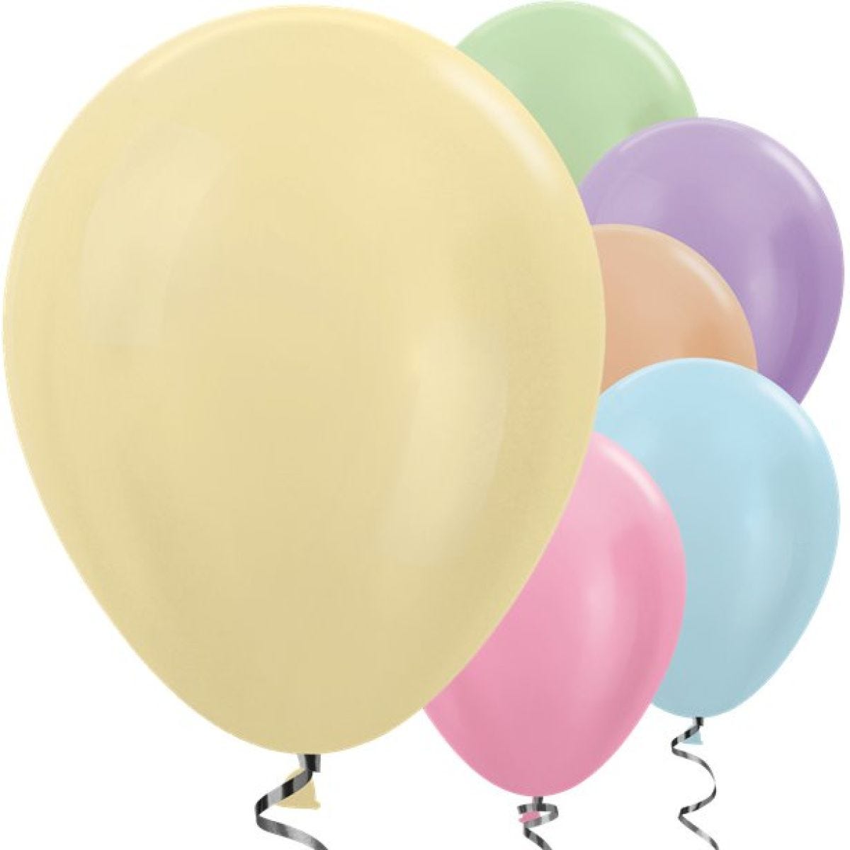 Multi-coloured Satin Balloons - 12" Latex Balloons