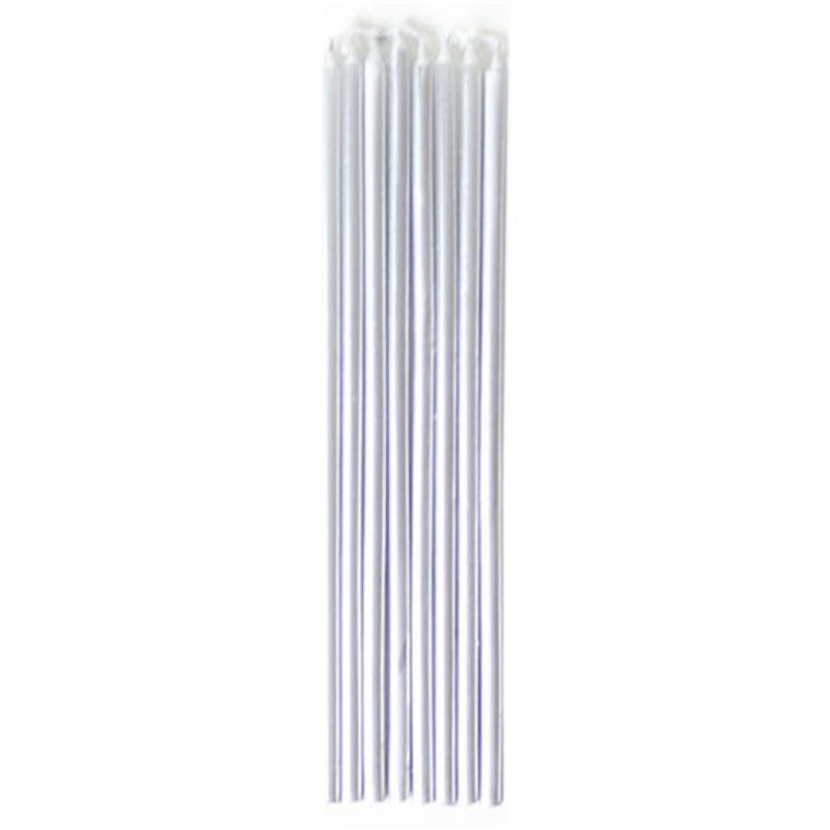Silver Tall Candles - 16cm