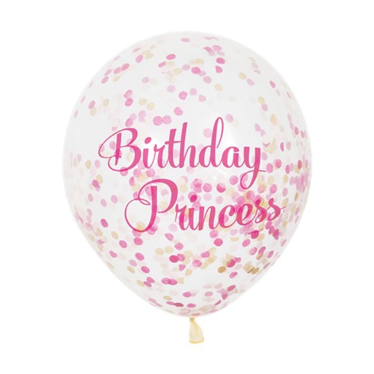 Birthday Princess Confetti Balloons - 12" Latex (6pk)