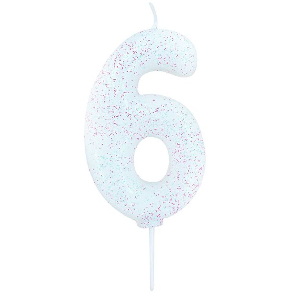 6th Birthday Candle - Iridescent 7cm