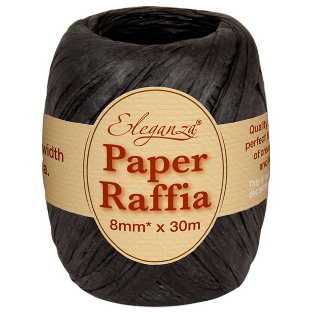 Black Paper Raffia - 30m