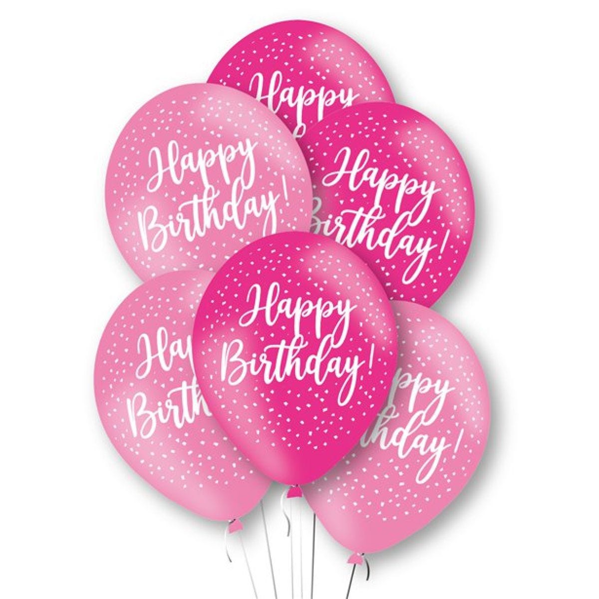 Happy Birthday Pink Latex Balloons - 11"