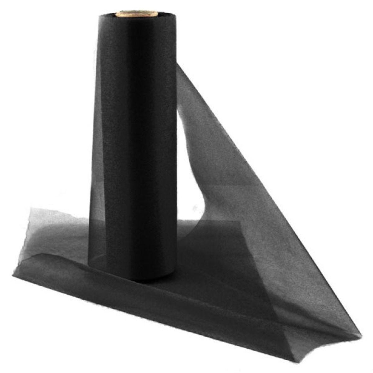 Black Organza Sheer Roll - 25m