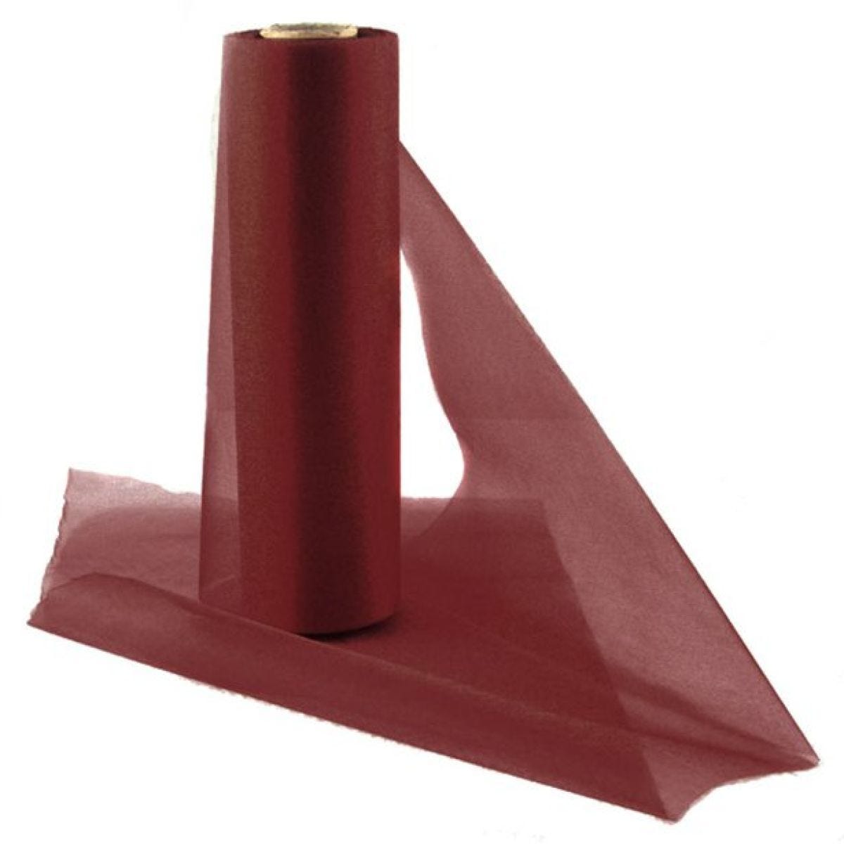 Burgundy Organza Sheer Roll - 25m