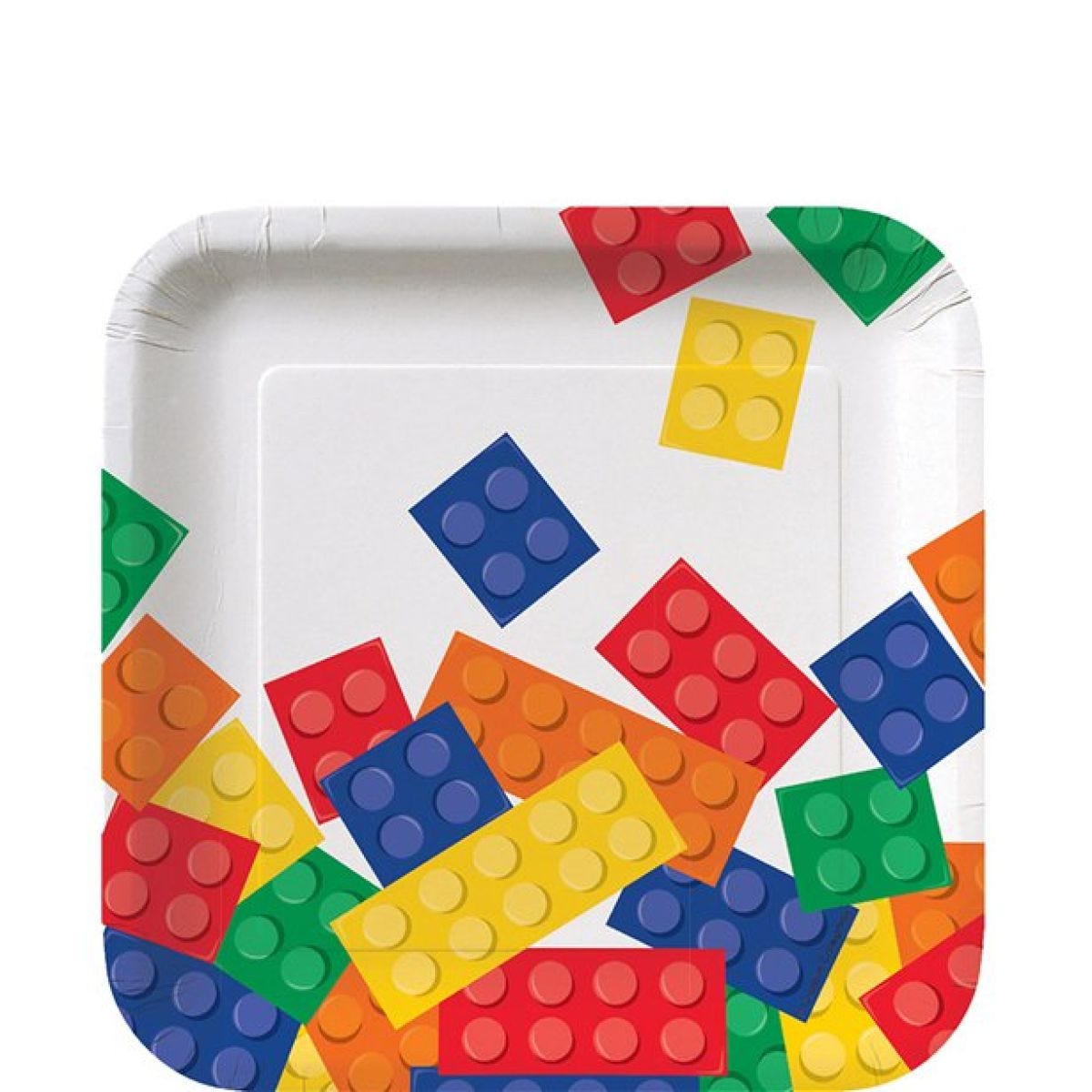 Block Party Square Dessert Paper Plates - 17cm