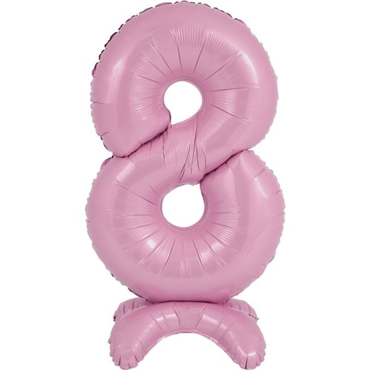 Number 8 Standing Pastel Pink Balloon - 25" Foil