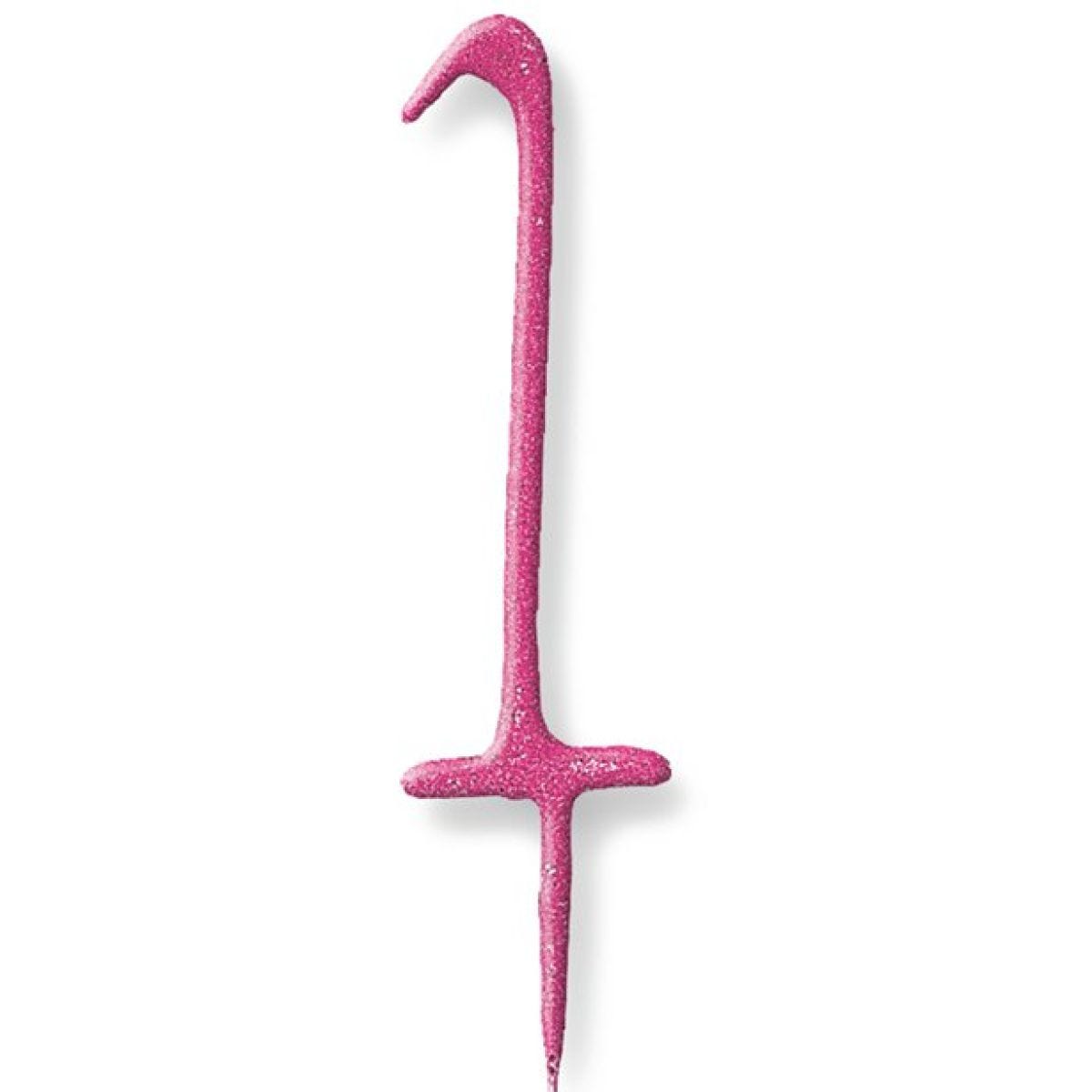 Pink Number 1 Sparkler Candle - 7"