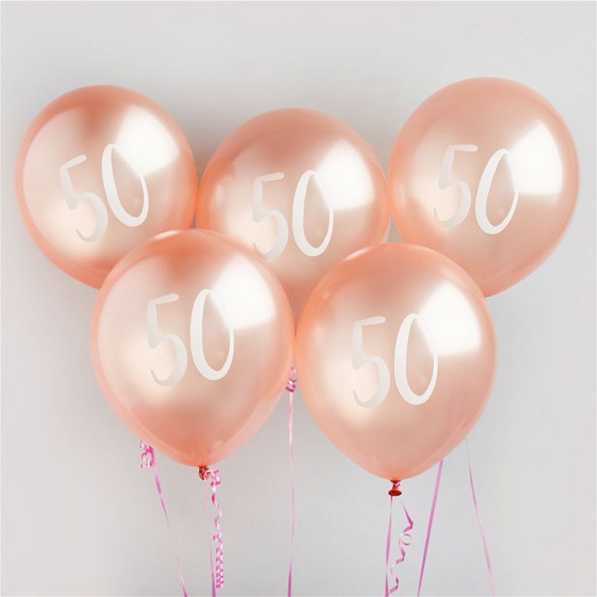 Rose Gold 50th Milestone Balloons - 12" Latex