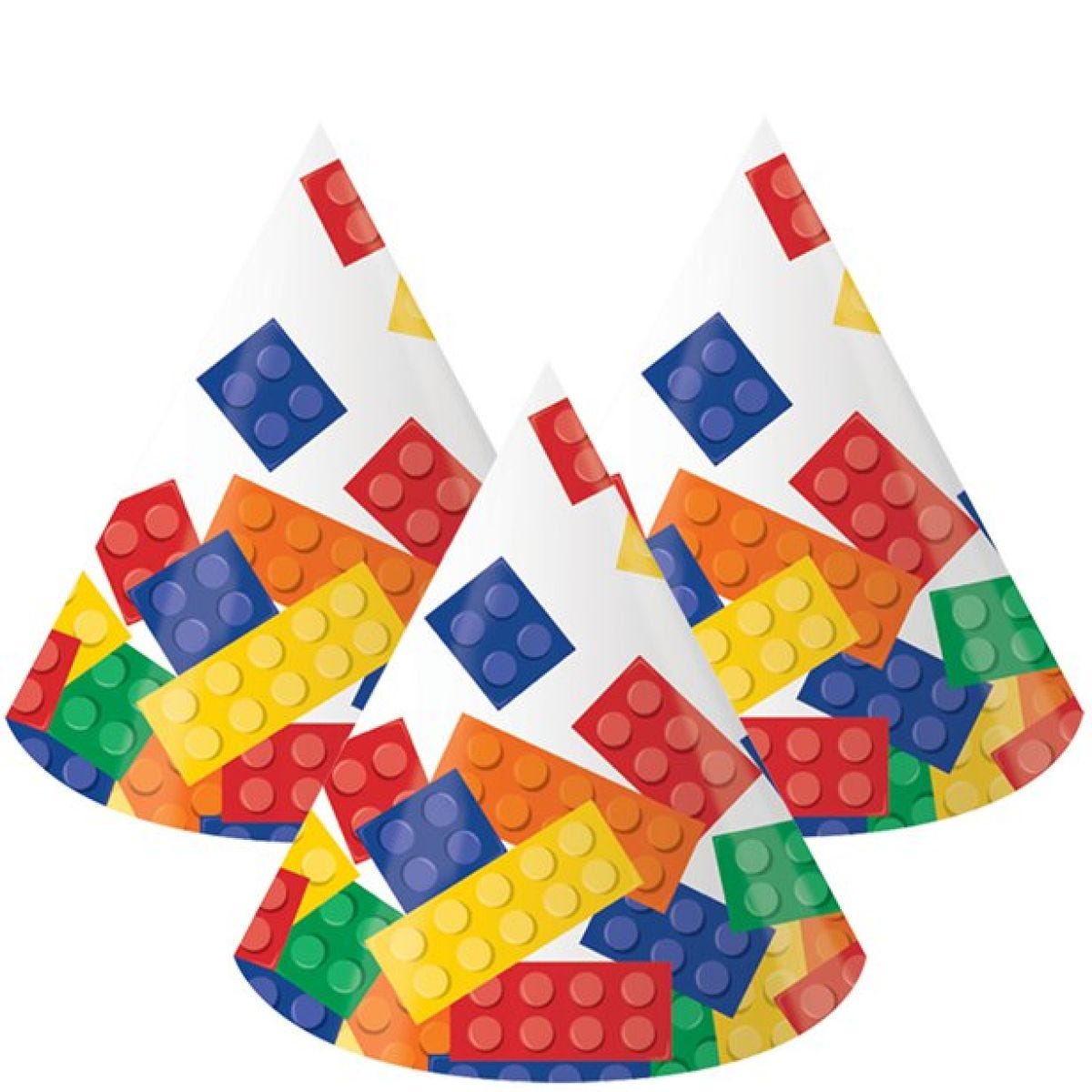 Block Party Children&apos;s Cone Paper Hats - 15cm