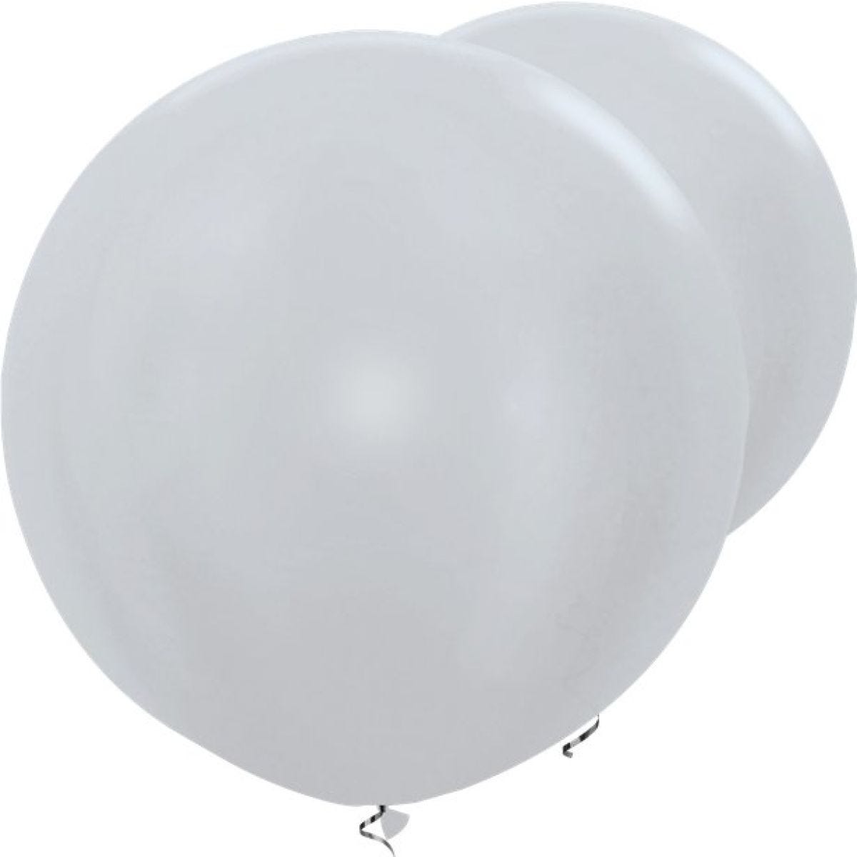 Satin Silver Giant Balloons - 36" Latex