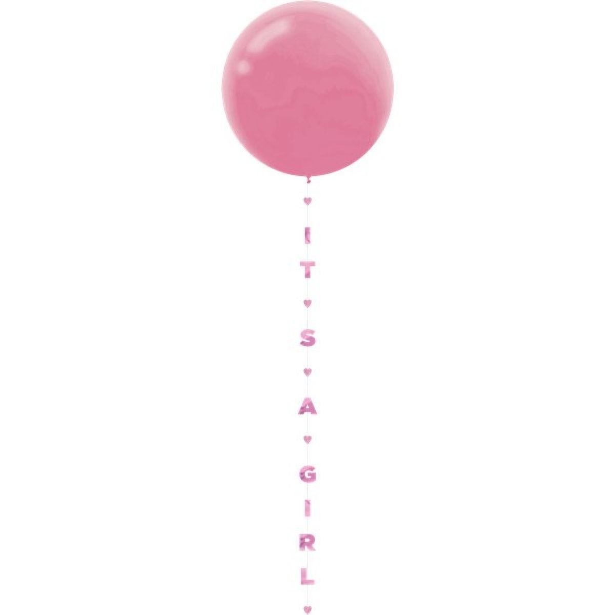 Its A Girl Glitter Paper Balloon Tail - 1.8m