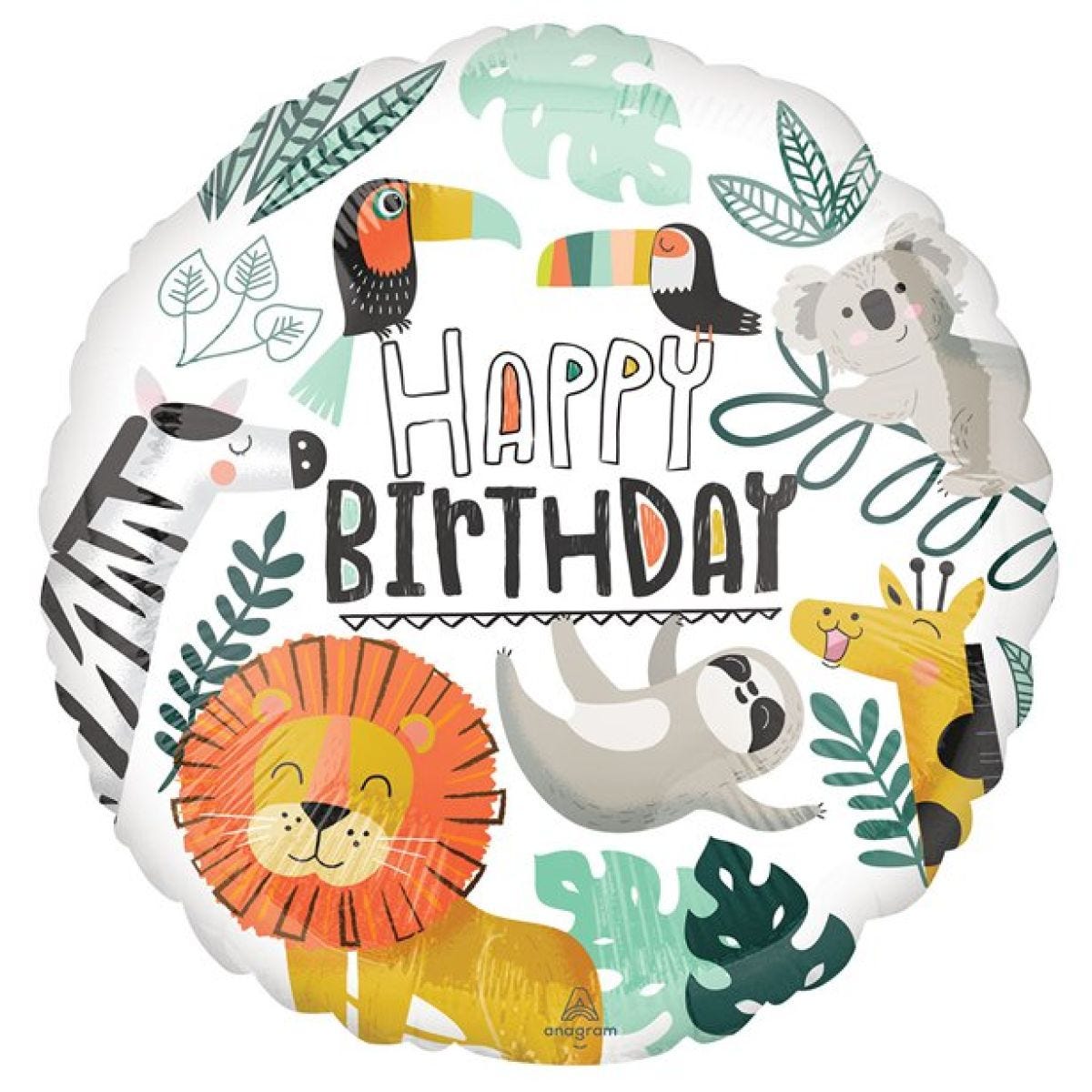 Get Wild Safari &apos;Happy Birthday&apos; Foil Balloon - 18"