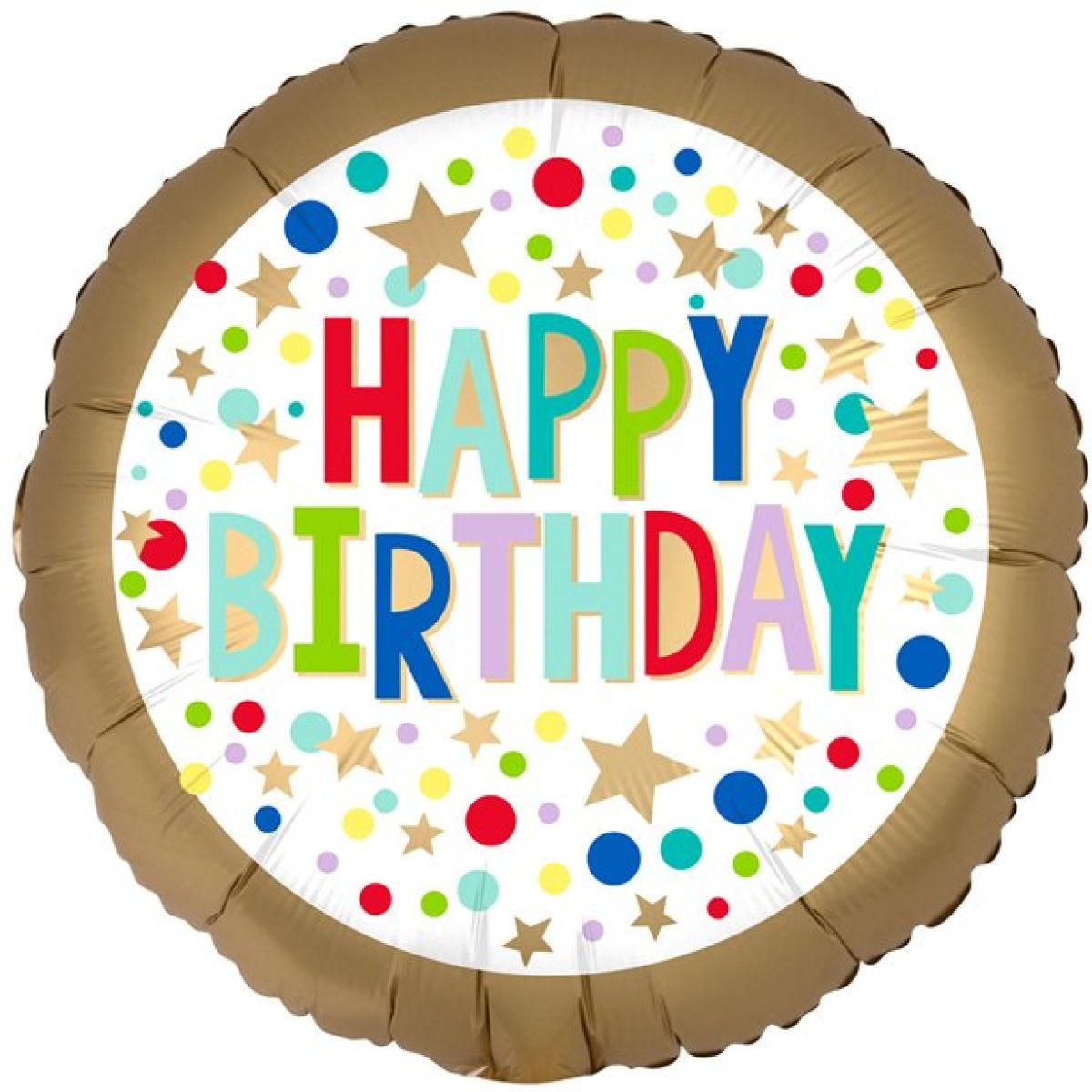 Satin Gold Happy Birthday Balloon - 18" Foil