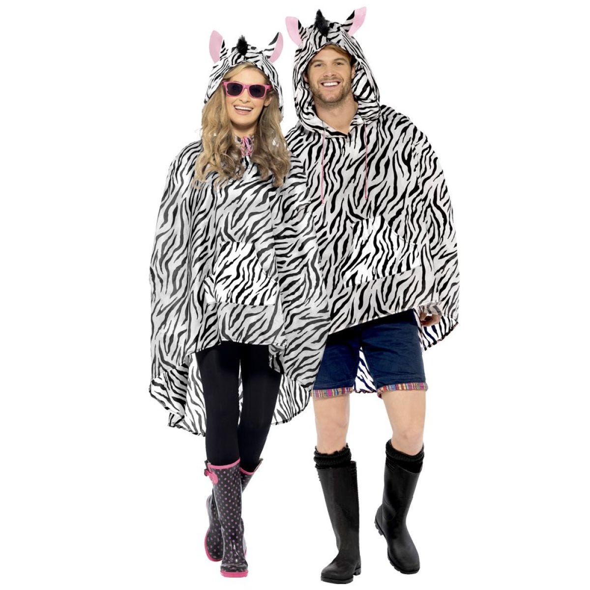 Zebra Party Poncho - Adult Costume