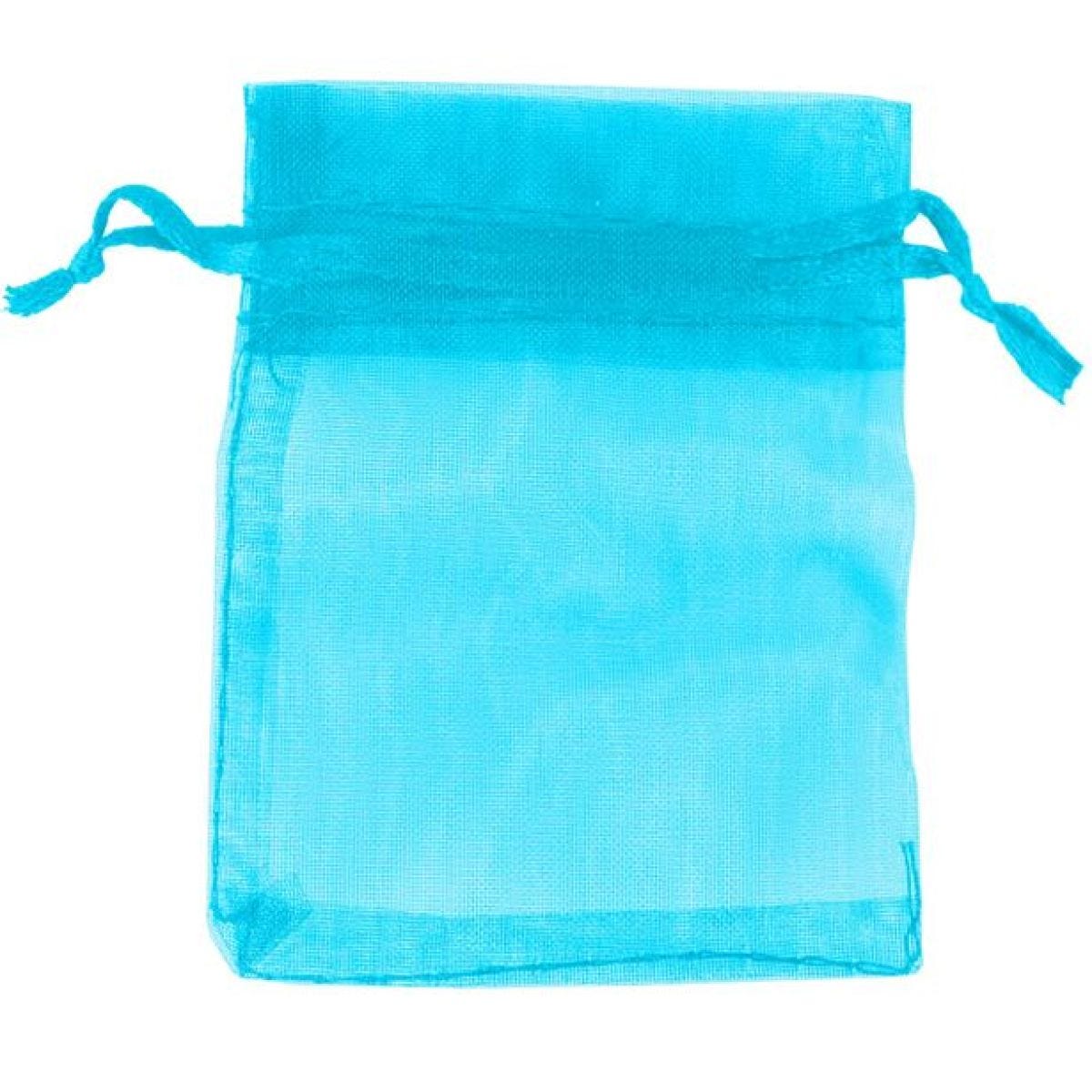 Turquoise Organza Bags - 10cm x 7cm