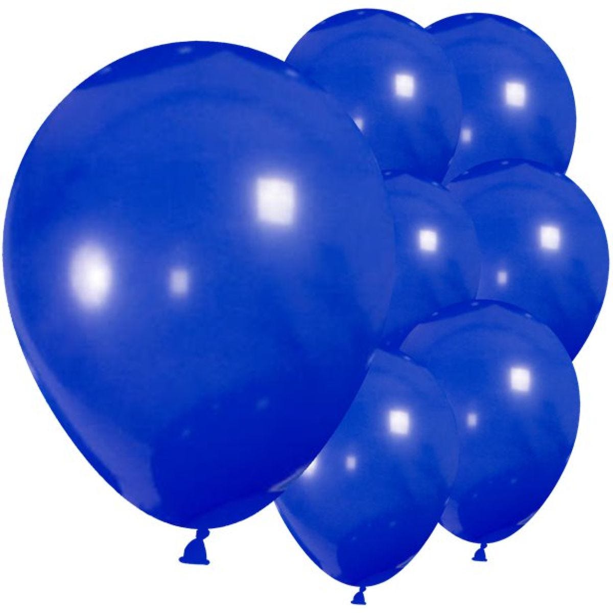 Blue Balloons with Ribbon - 9" Latex