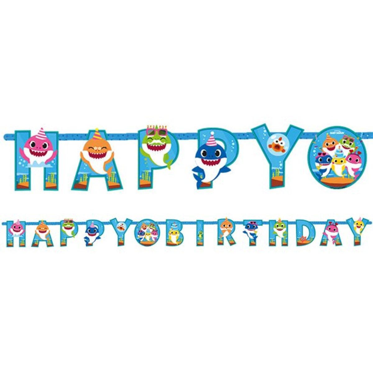 Baby Shark &apos;Happy Birthday&apos; Paper Banner - 3.2m