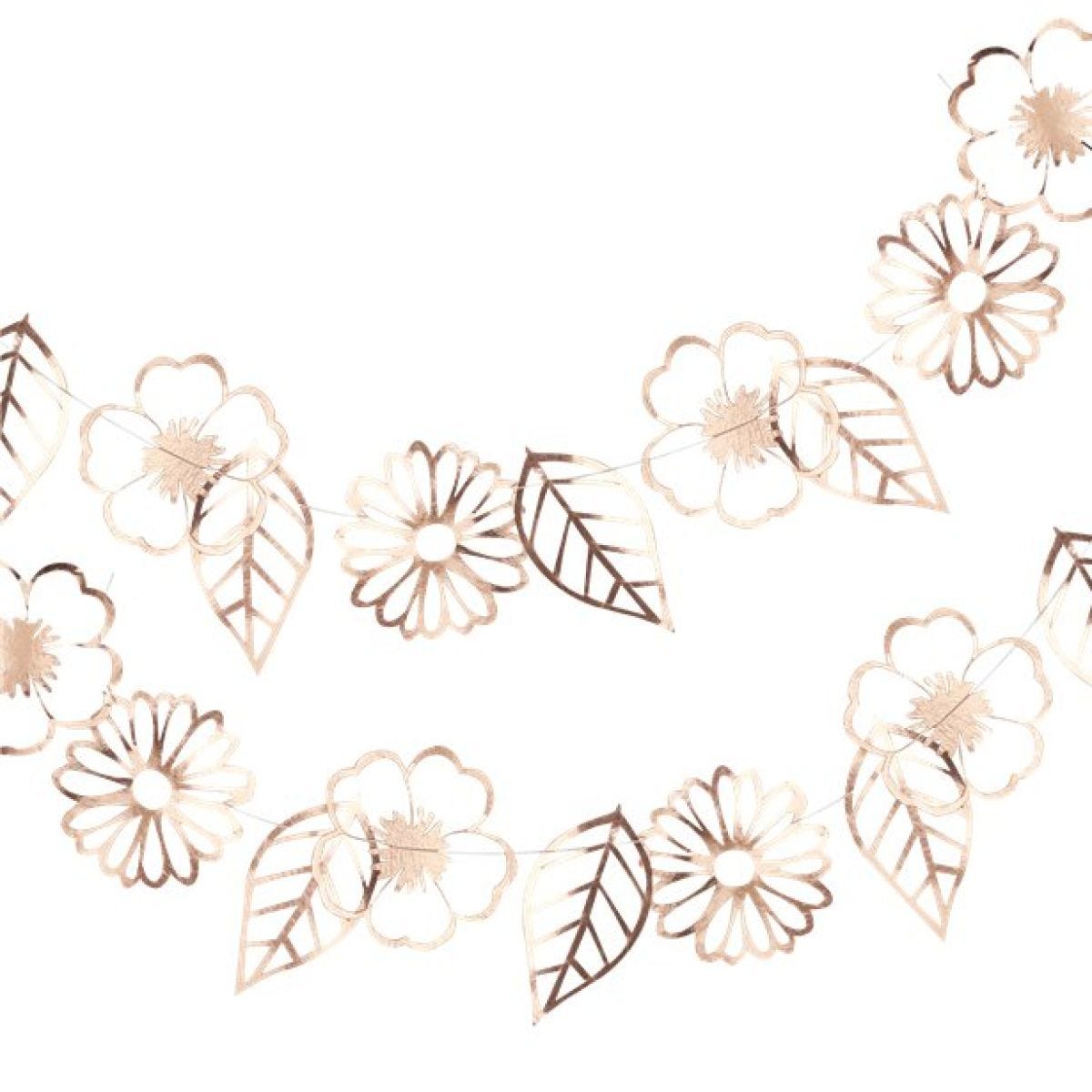 Ditsy Floral Rose Gold Foiled Flower Garland - 3m