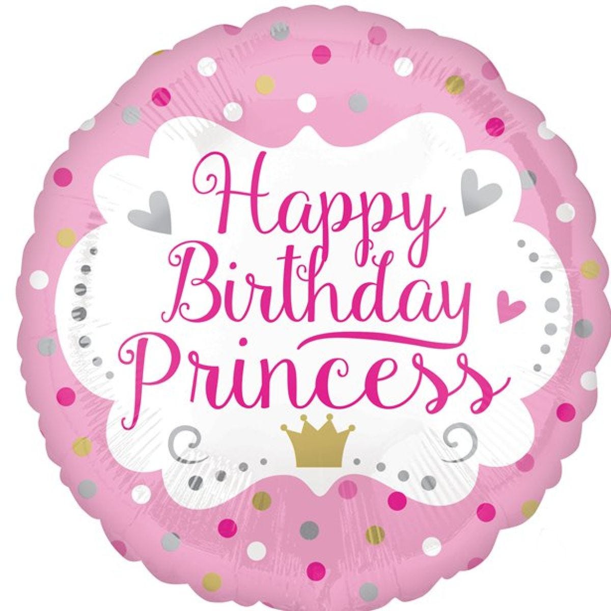 Happy Birthday Princess Balloon - 18" Foil