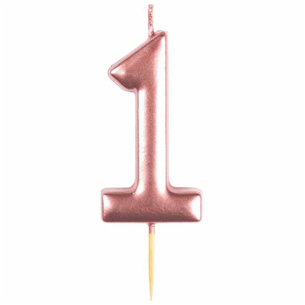 Number 1 Rose Gold Candle