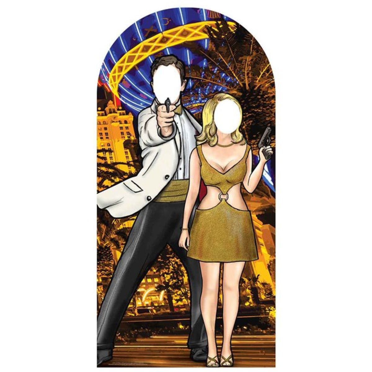 Secret Agent Skyline Stand-In Cardboard Photo Prop - 193cm x 96cm