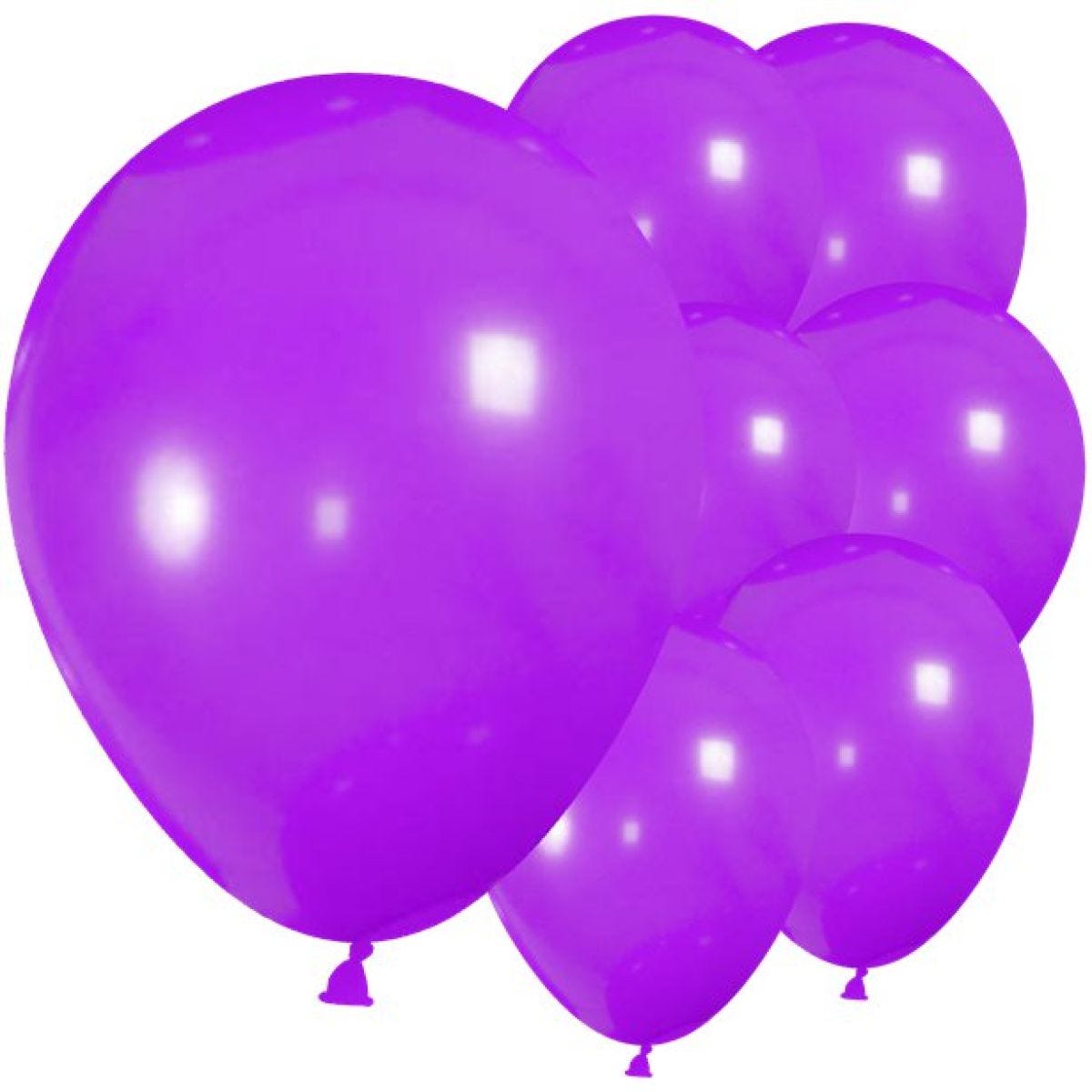 Purple Balloons with Ribbon - 9" Latex (30pk)