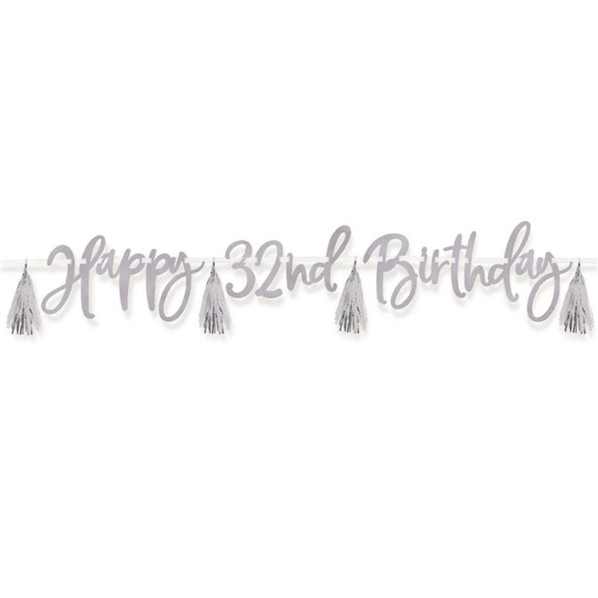 Metallic Silver Add-an-Age Happy Birthday Letter Banner - 2.74m