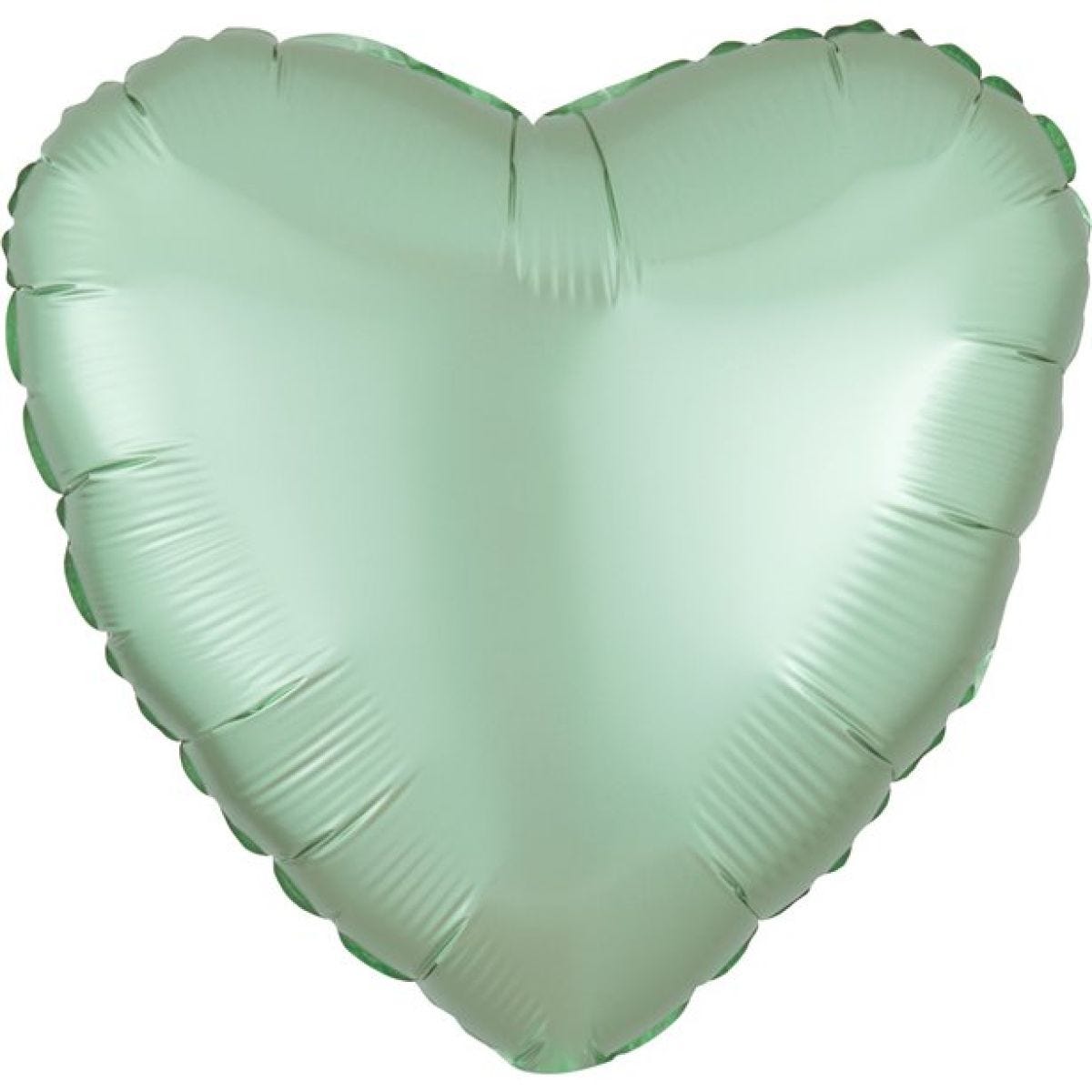Mint Green Heart Satin Luxe Balloon - 18&apos;&apos; Foil - unpackaged