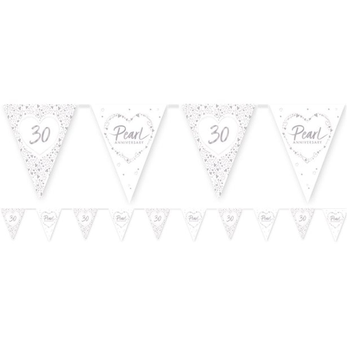 30th Pearl Wedding Anniversary Bunting - 3.7m