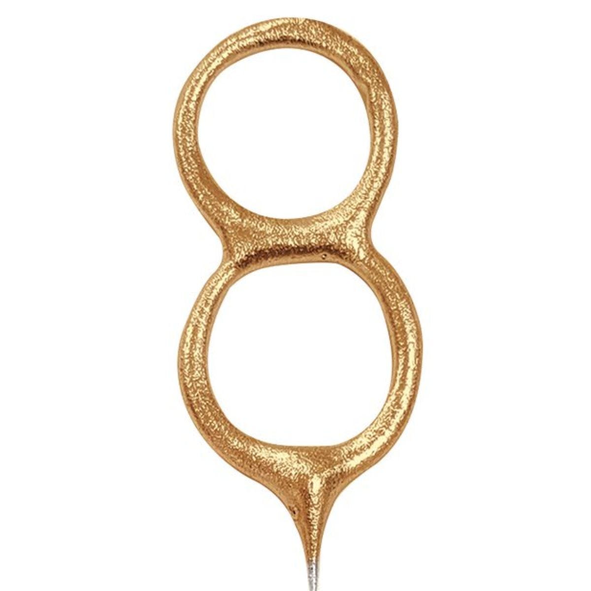 Gold Sparkler Number 8 Candle - 17.8cm