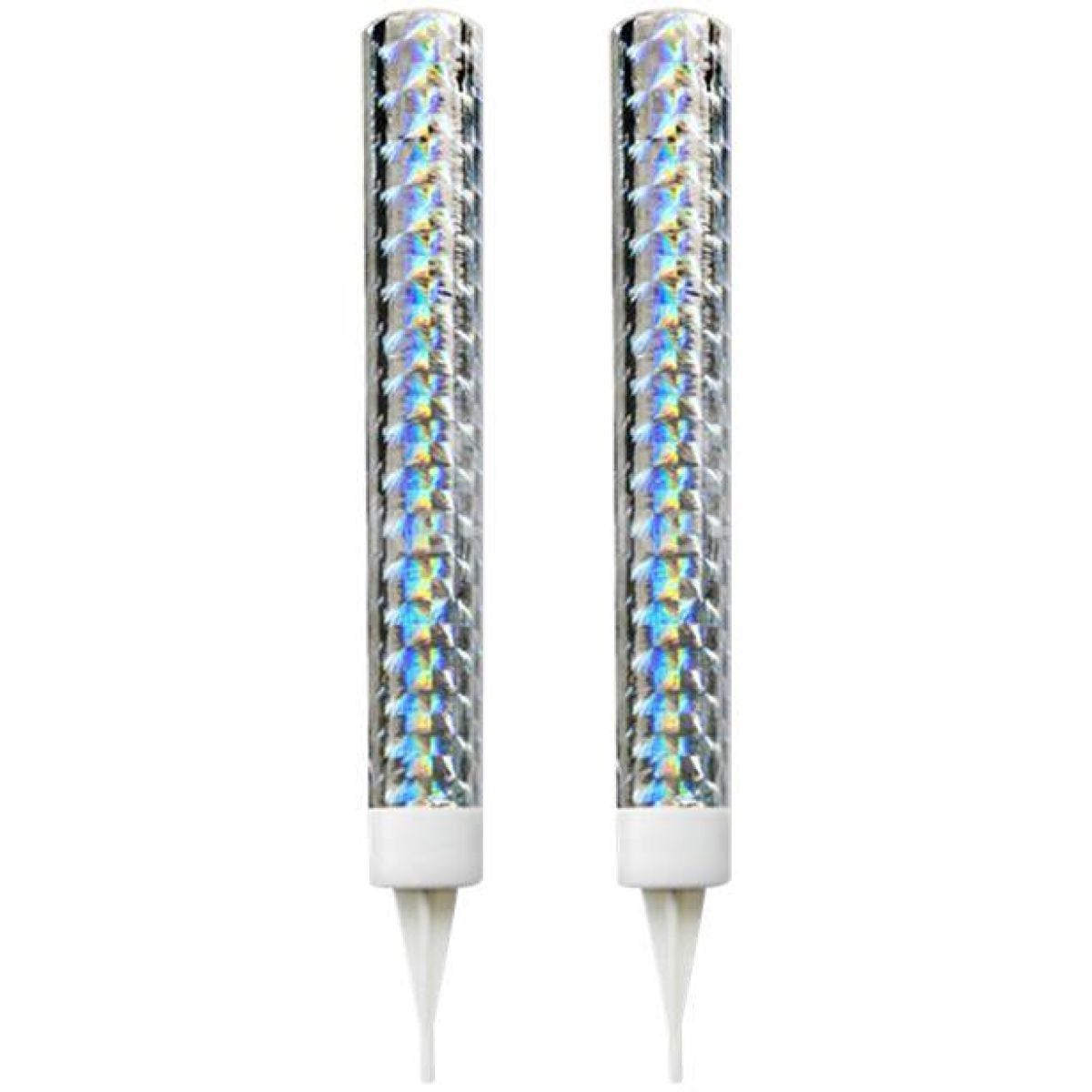 Silver Fountain Candles - 15cm (2pk)