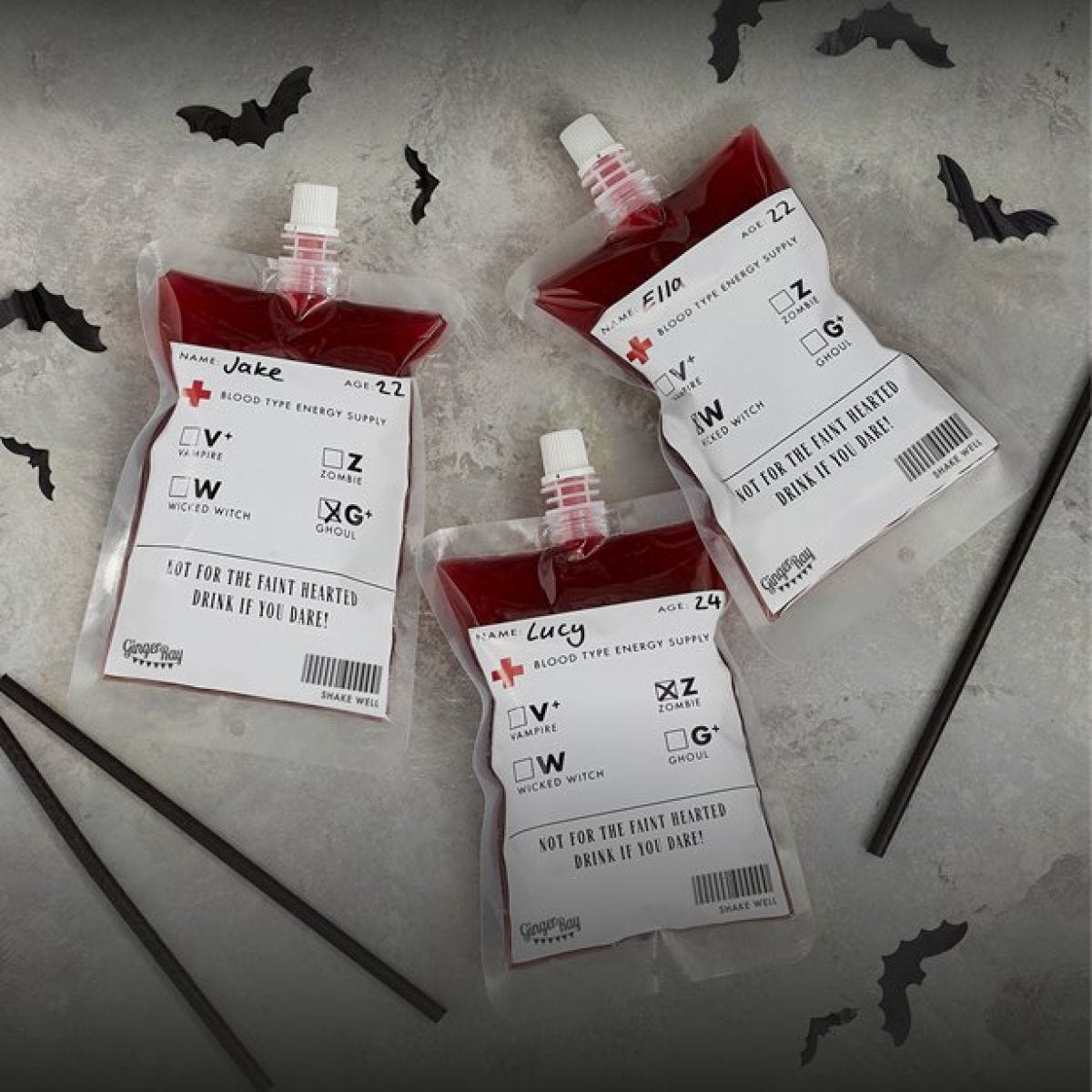 Blood Bag Drinking Pouch (5pk)
