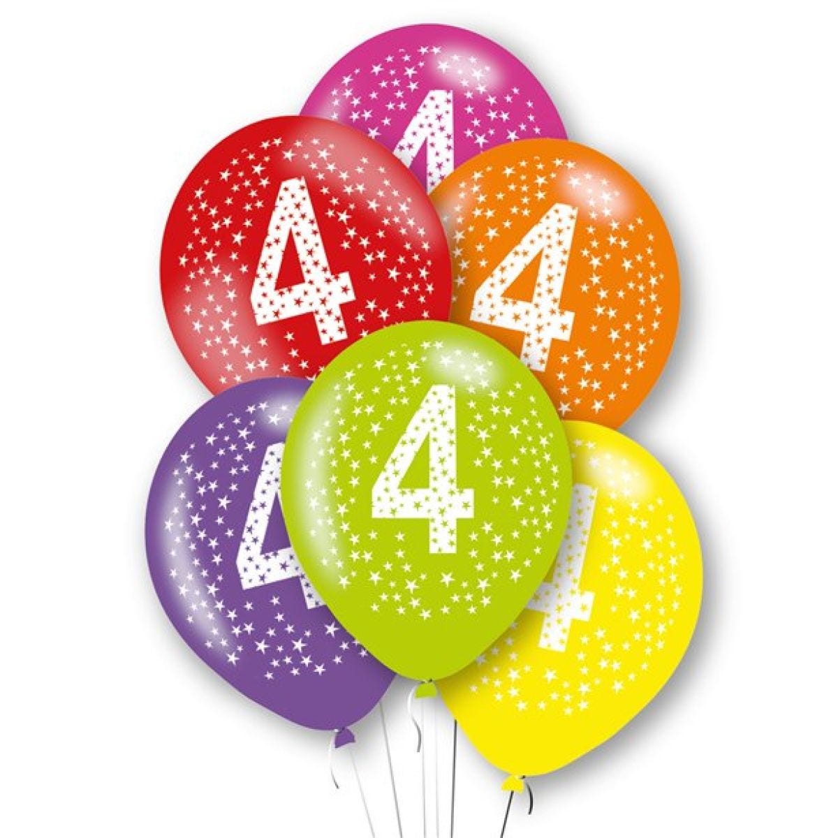 Age 4 Latex Balloons - 11"