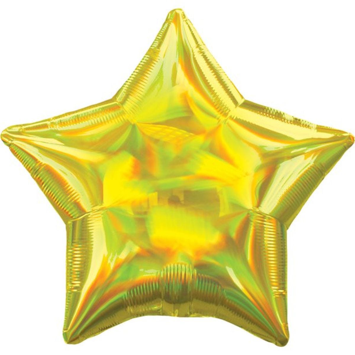 Yellow Iridescent Star Balloon - 18&apos;&apos; Foil - unpackaged