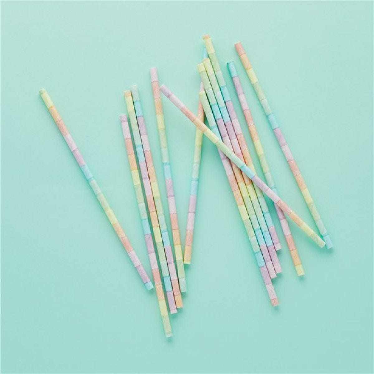 Eco Pastel Rainbow Paper Straws