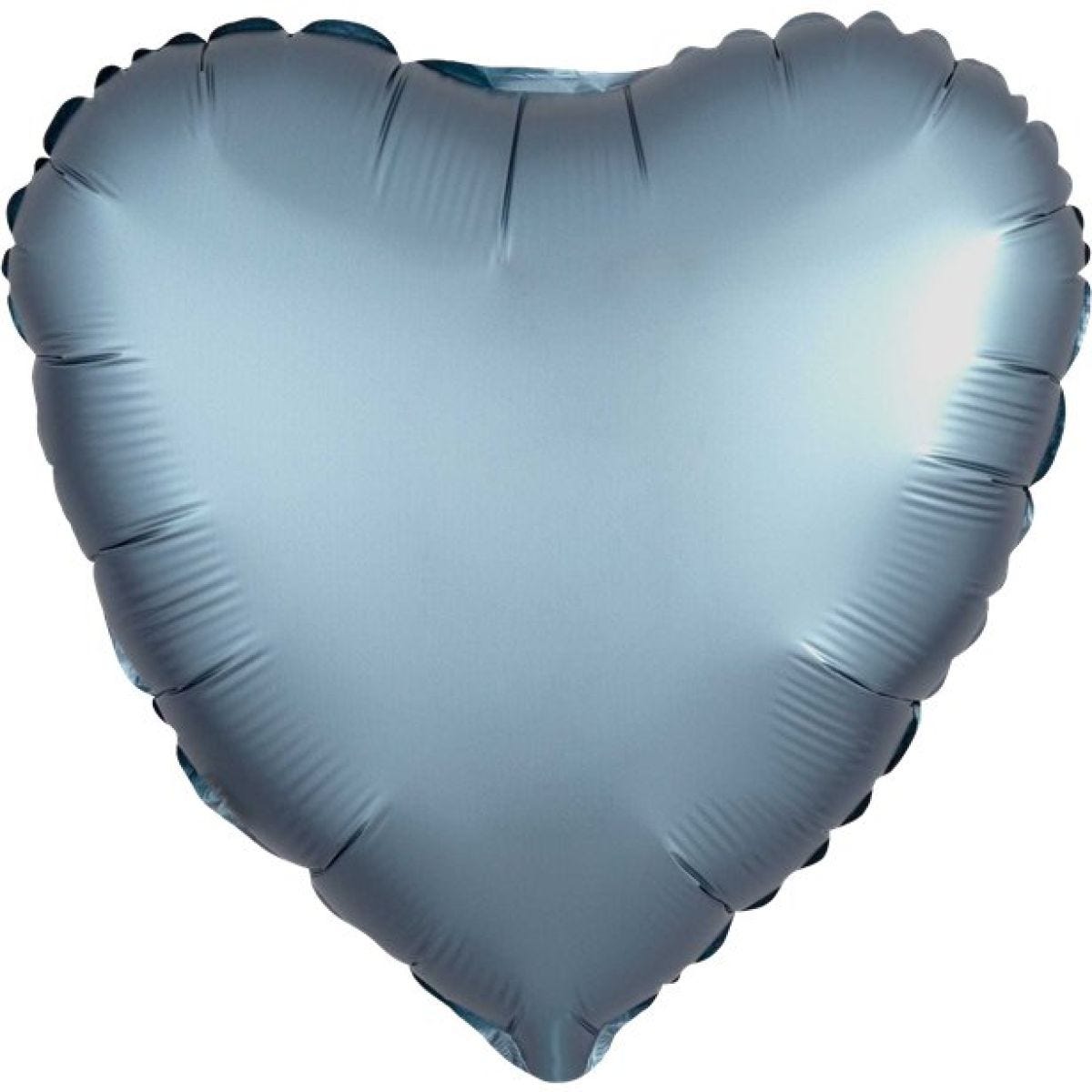 Steel Blue Satin Luxe Heart Foil Balloon - 18"